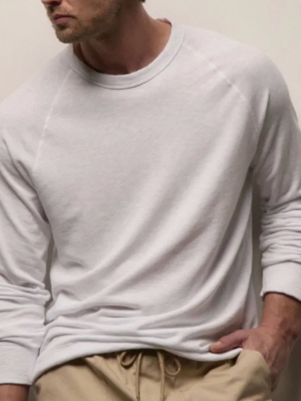 JAMES PERSE - VINTAGE FRENCH TERRY SWEATSHIRT - SIZE 2 (MEDIUM) - WHITE